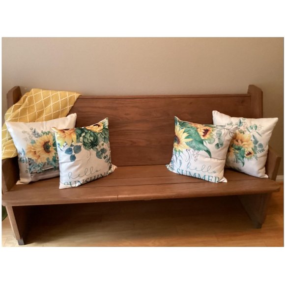 Sunflower Decorative Throw Pillow Covers Cases Farmhouse Accent Floral Decor 18" - Picture 11 of 12